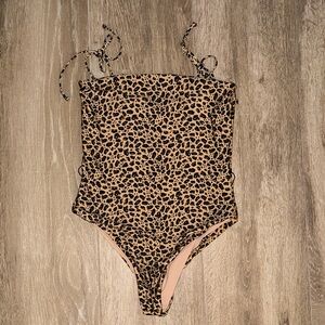 L Space Leopard Print One-Piece Swimsuit - Size 10
